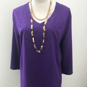 Grosy Embroidered Tunic Top